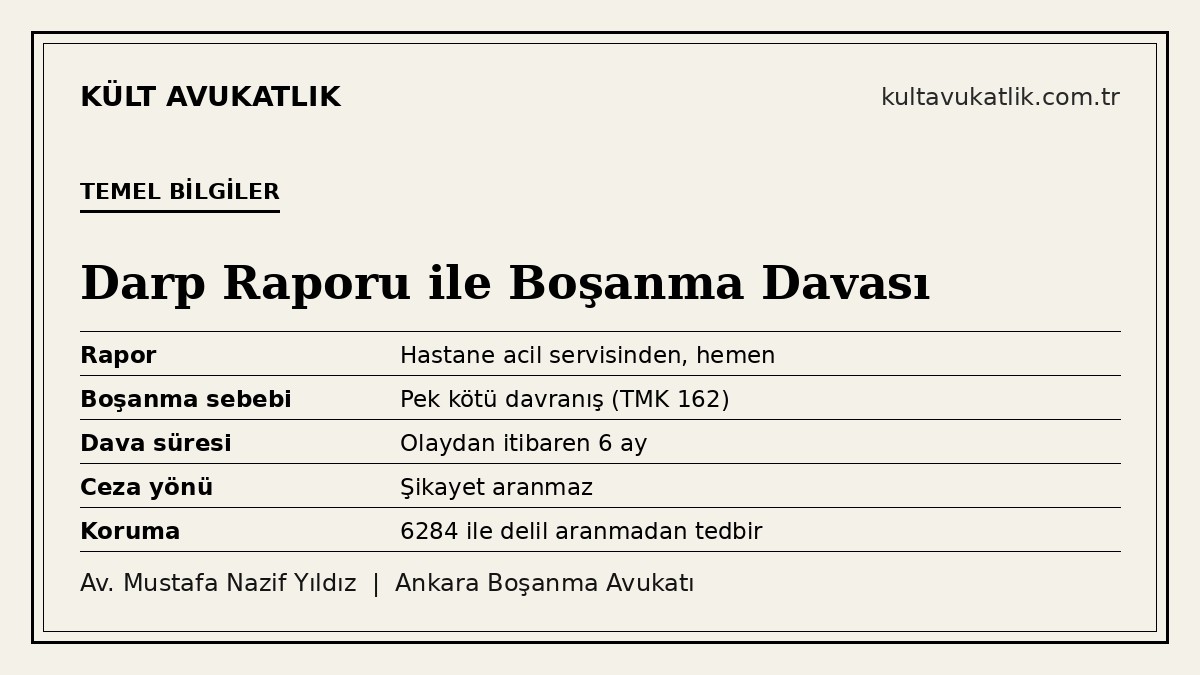 Darp raporu ile boşanma davası süreci: temel bilgiler