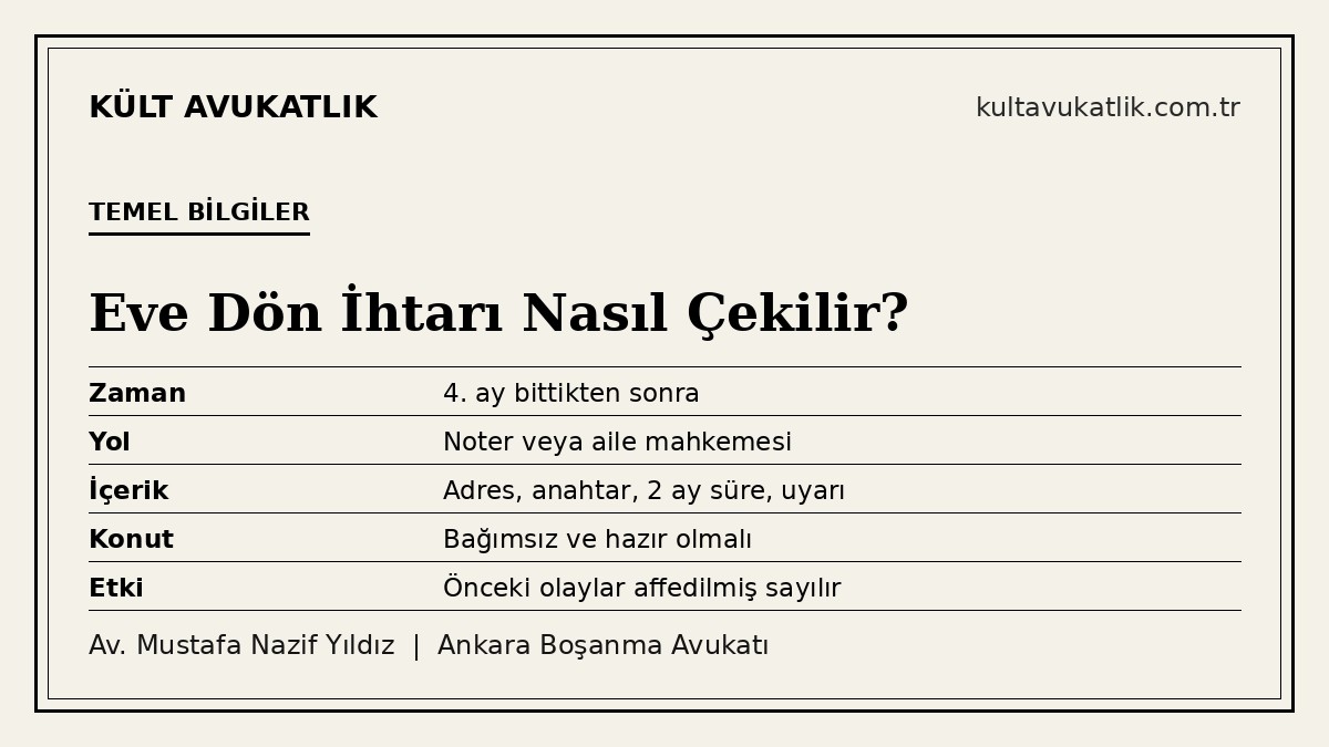 Eve dön ihtarı nasıl ve ne zaman çekilir: temel bilgiler