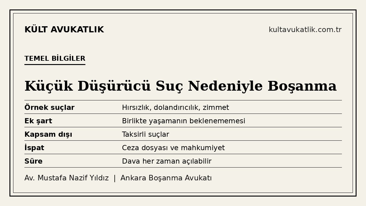 Küçük düşürücü suç nedeniyle boşanma: temel bilgiler