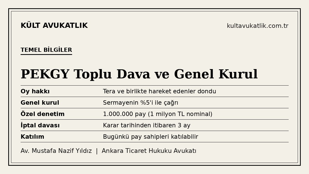 PEKGY toplu dava ve genel kurulu toplama için temel bilgiler