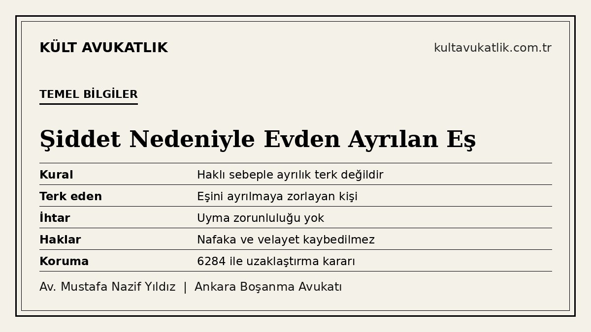 Şiddet nedeniyle evden ayrılan eşin hukuki durumu: temel bilgiler