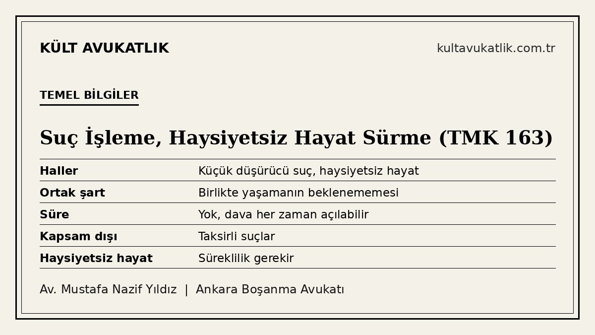 Suç işleme ve haysiyetsiz hayat sürme nedeniyle boşanma: temel bilgiler
